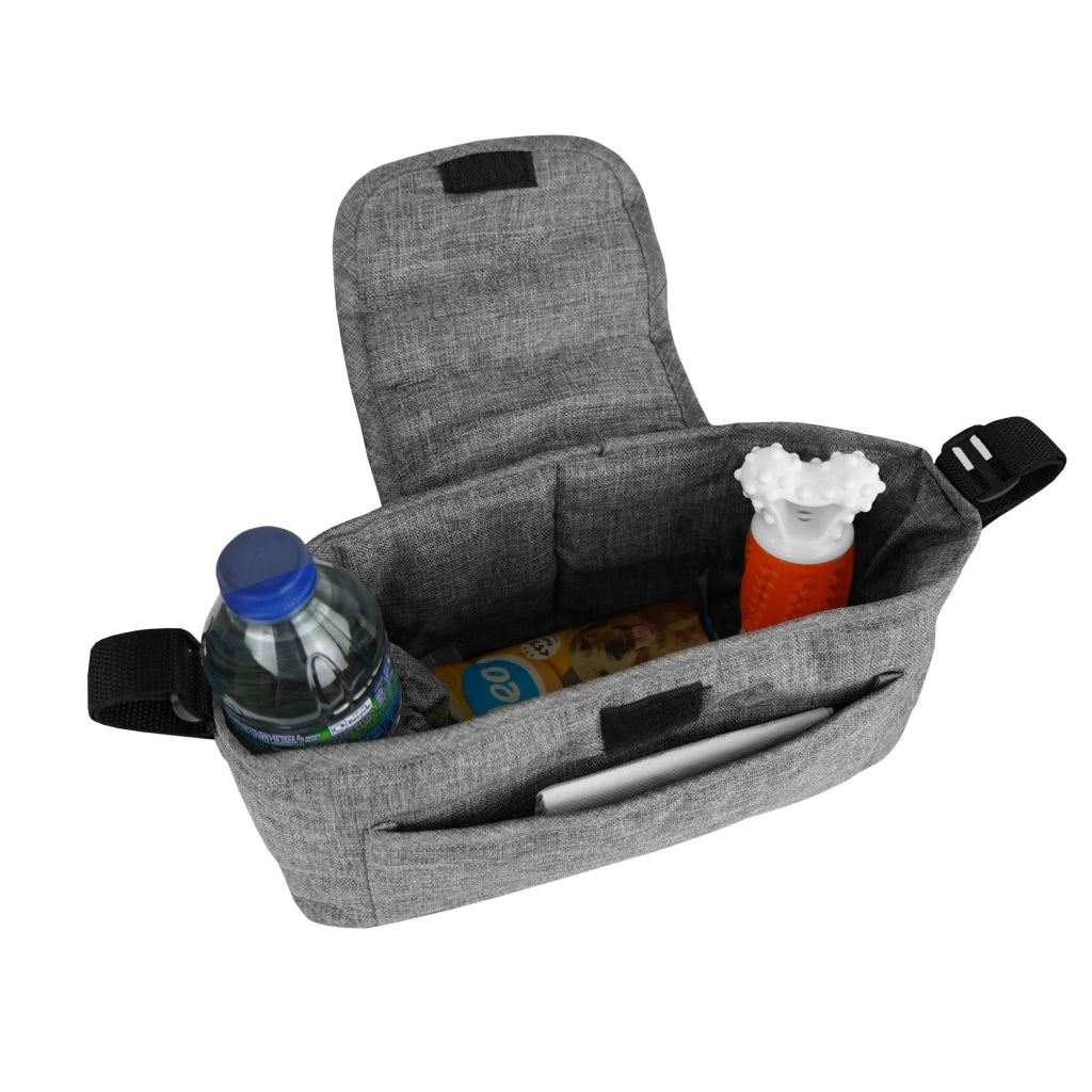 Organizer per Passeggino per Animali Grigio con Cinghie a Strappo e Tasche