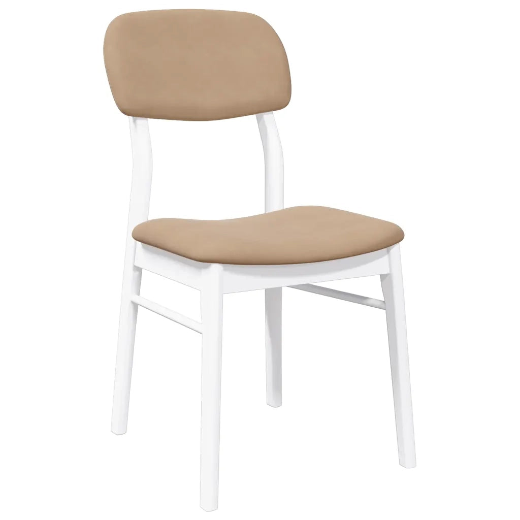 Sedie da Pranzo con Cuscini 2 pz Bianco Legno Massello di Hevea 4102527