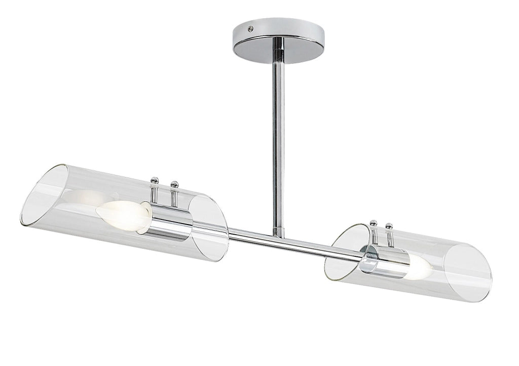 Plafoniera bagno cromata 2 vetro E14 IP44 Rabalux