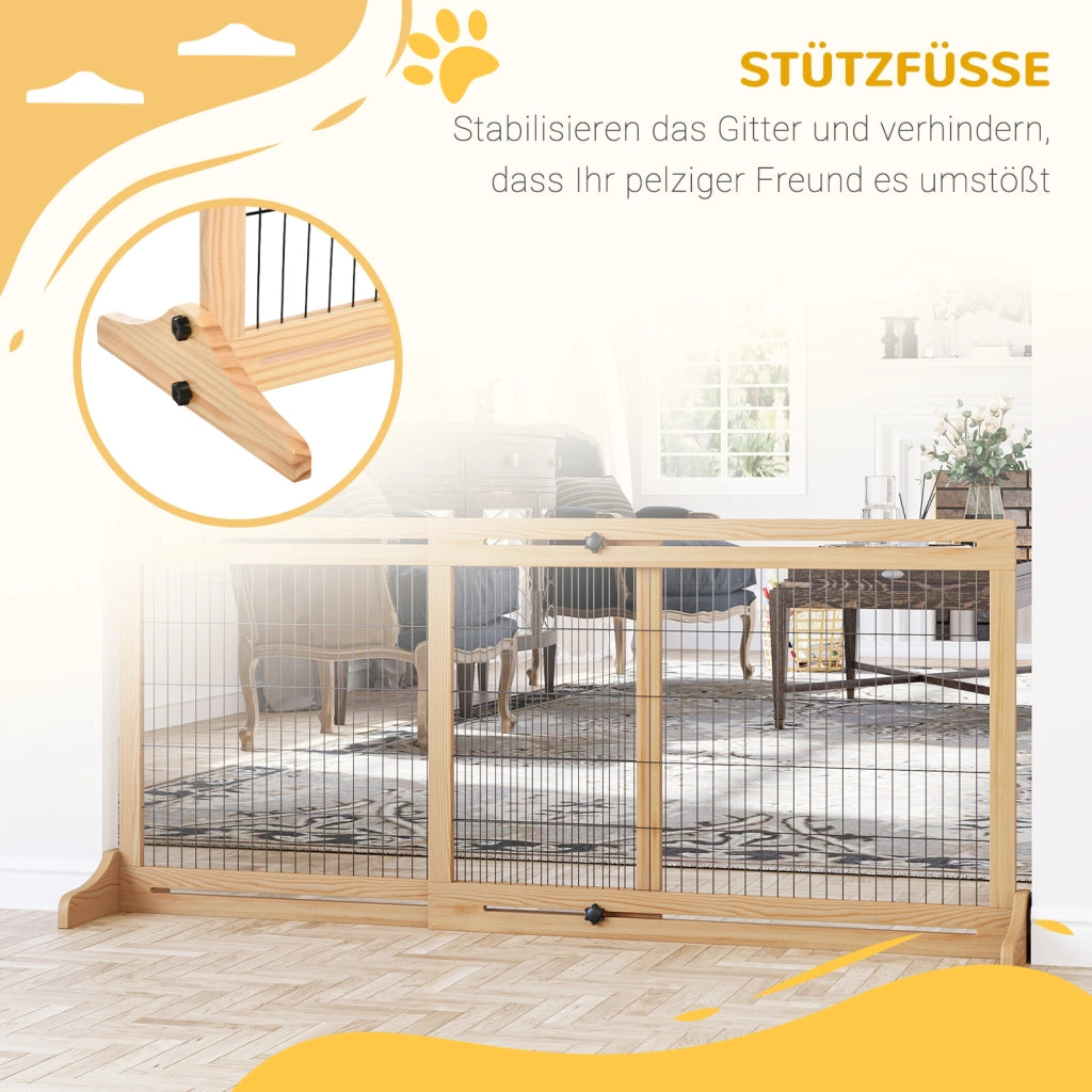 Cancello di Sicurezza per Scale ¨C Minimal ¨C Naturale e Nero 180 cm