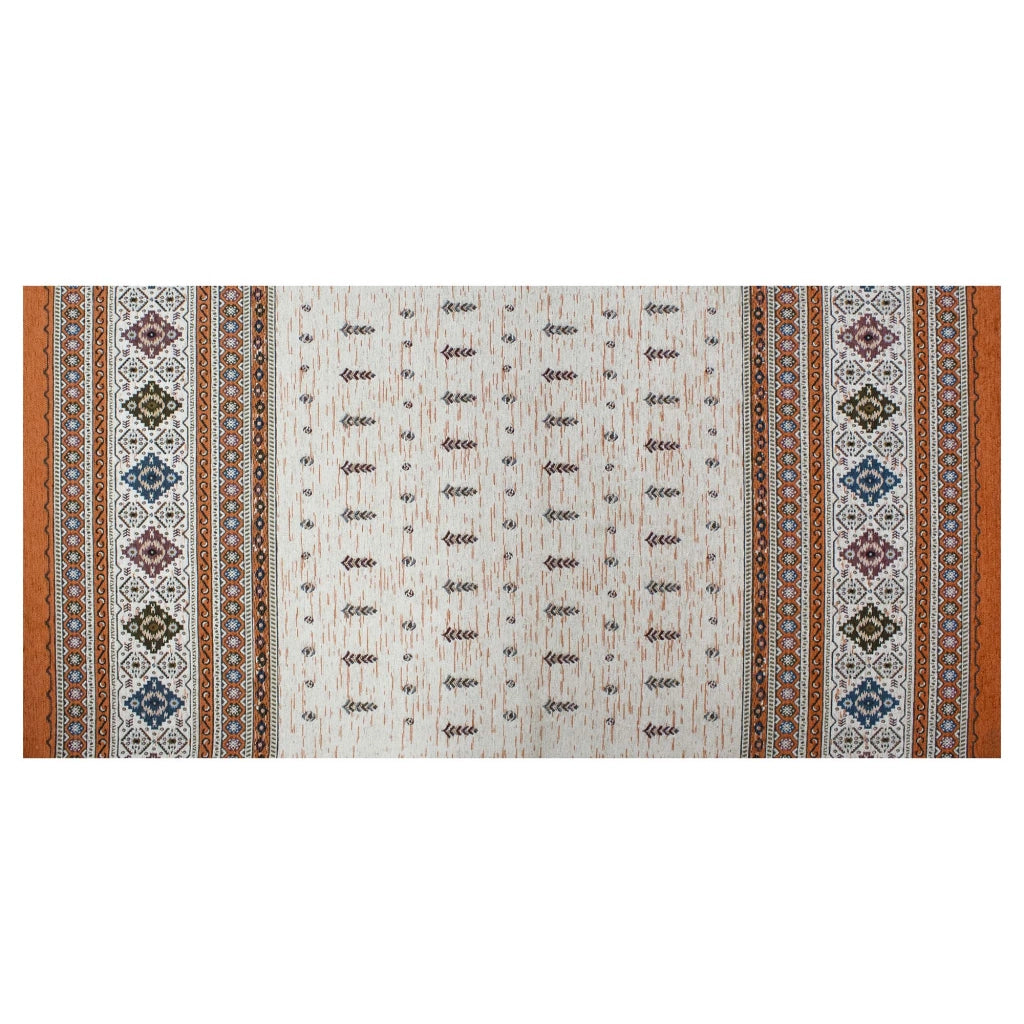 Tappeto Arredo Moderno Morbido in Ciniglia Ingresso Antiscivolo Prodotto Italiano  Soggiorno Camera Salotto Disegni Piazzati Cotone Varie Misure Grande Loom/Ruggine - 80x150 cm