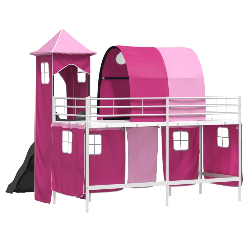 Struttura del letto loft per bambini Bianco e Rosa 90 x 190 cm 42020908