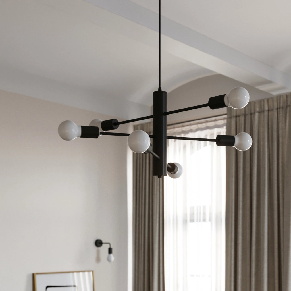 Lampadario Basilik Pure Lume nero metallo 5xE27 IP20