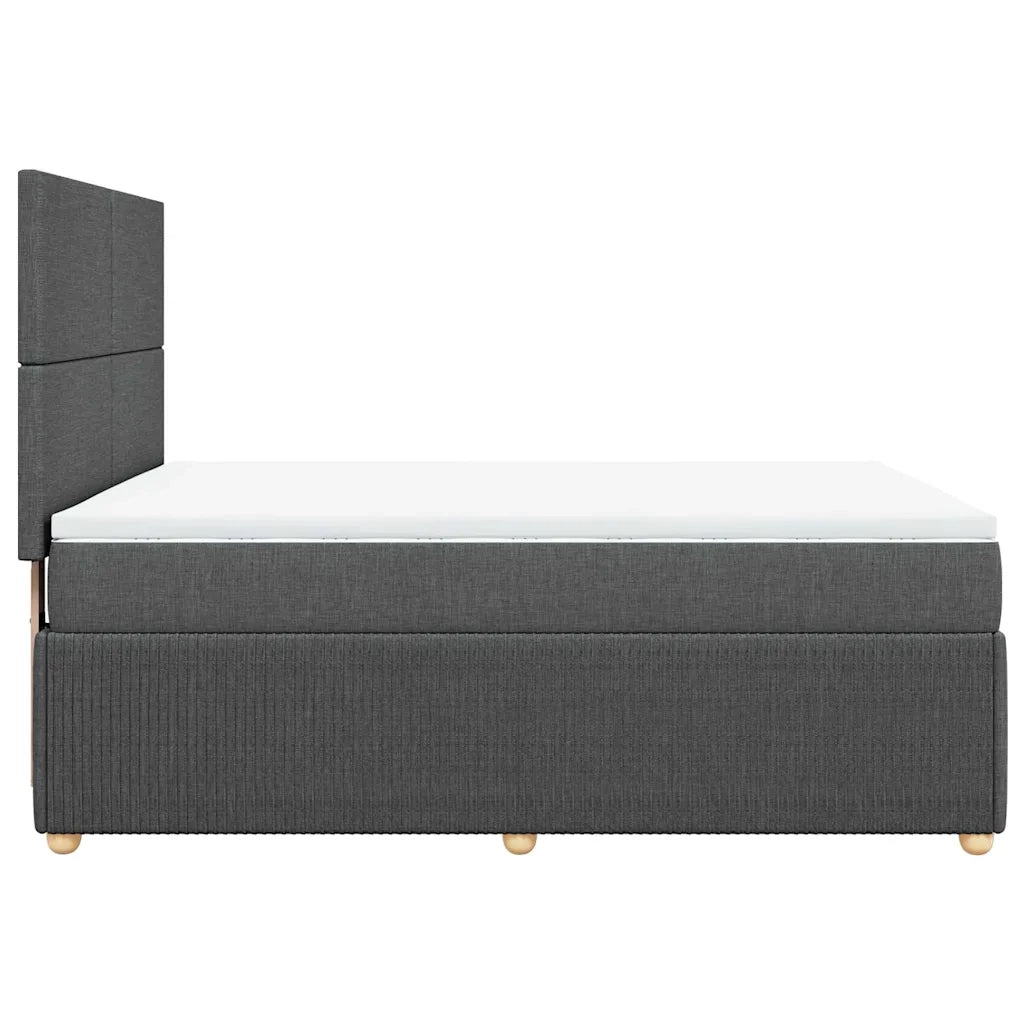 Giroletto a Molle con Materasso Grigio Scuro 160x200 cm Tessuto