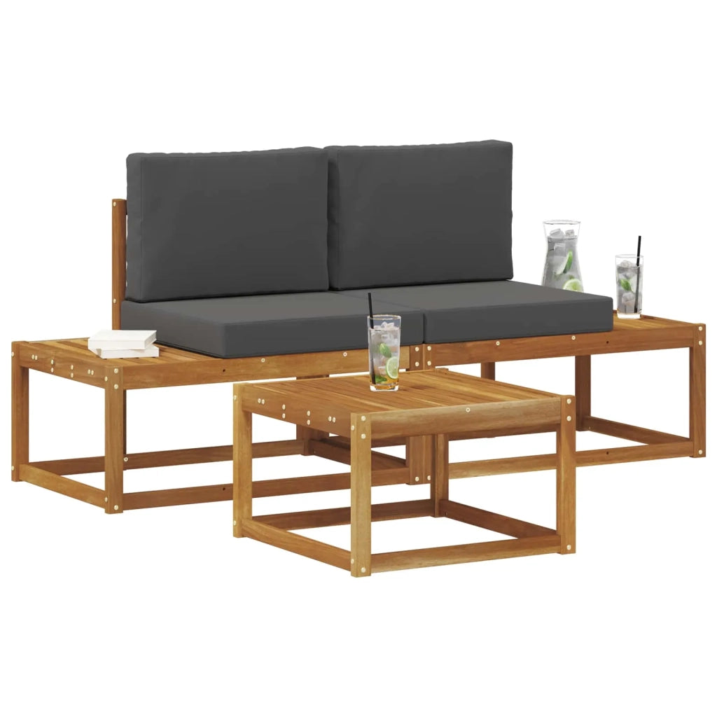 Set di divani da esterno con cuscino 3 pcs Naturale 3366945