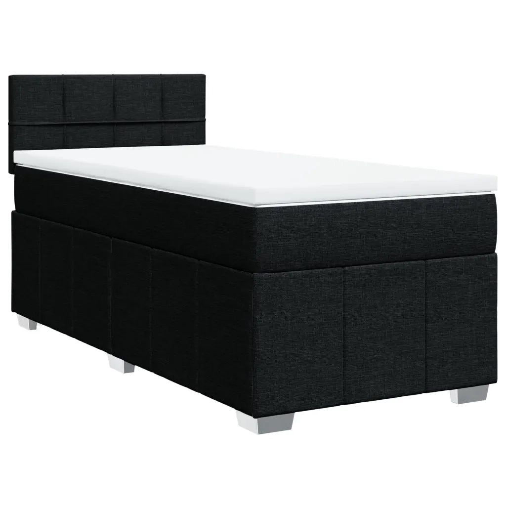Giroletto a Molle con Materasso Nero 90x190 cm in Tessuto