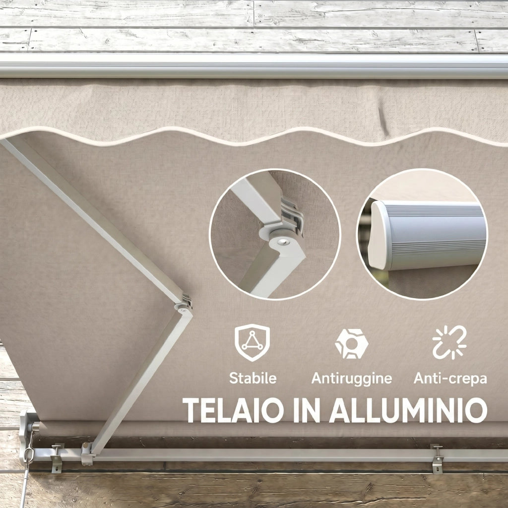 Tenda da Sole a Bracci per Esterno ¨C Minimal ¨C Beige 3x2.5m