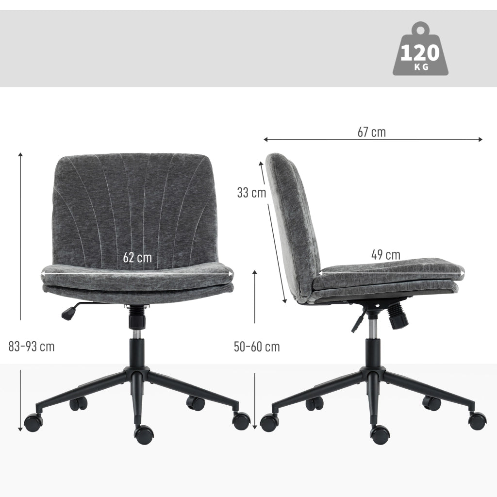 Sedia da Ufficio con Seduta Larga ¨C Minimal ¨C Grigio