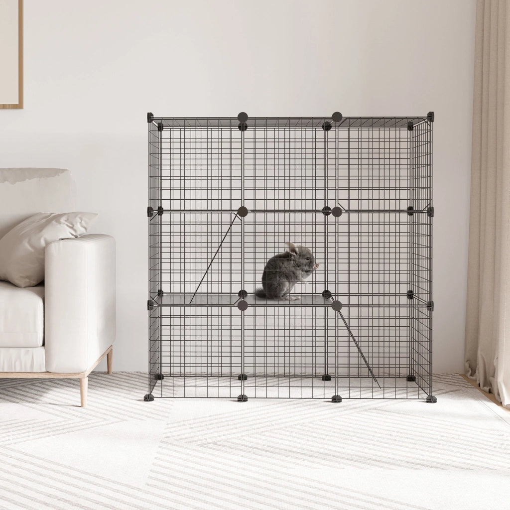 Recinto per Animali Domestici ¨C Minimal ¨C Nero 105x45x105 cm