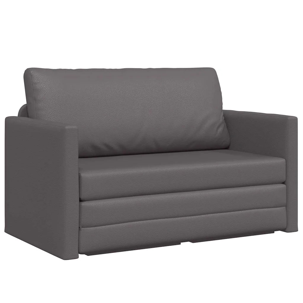 Divano letto-Sofa Letto-Daybed Grigio 124 x 71 x 78 cm Pelle Artificiale