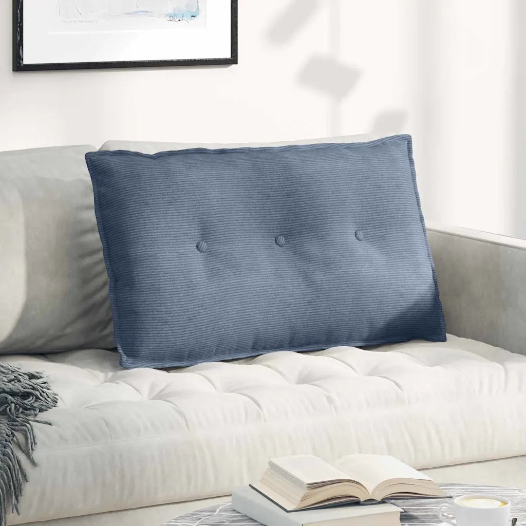 Cuscino per Schiena Blu 80 x 50 cm Tessuto in Cords 42014739