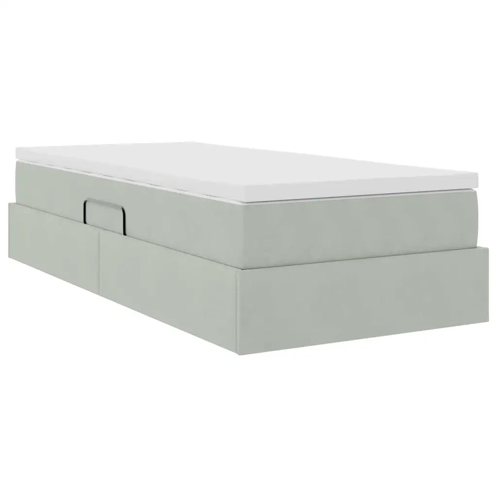 Letto con contenitore e materasso Grigio chiaro 90 x 200 cm 3370275