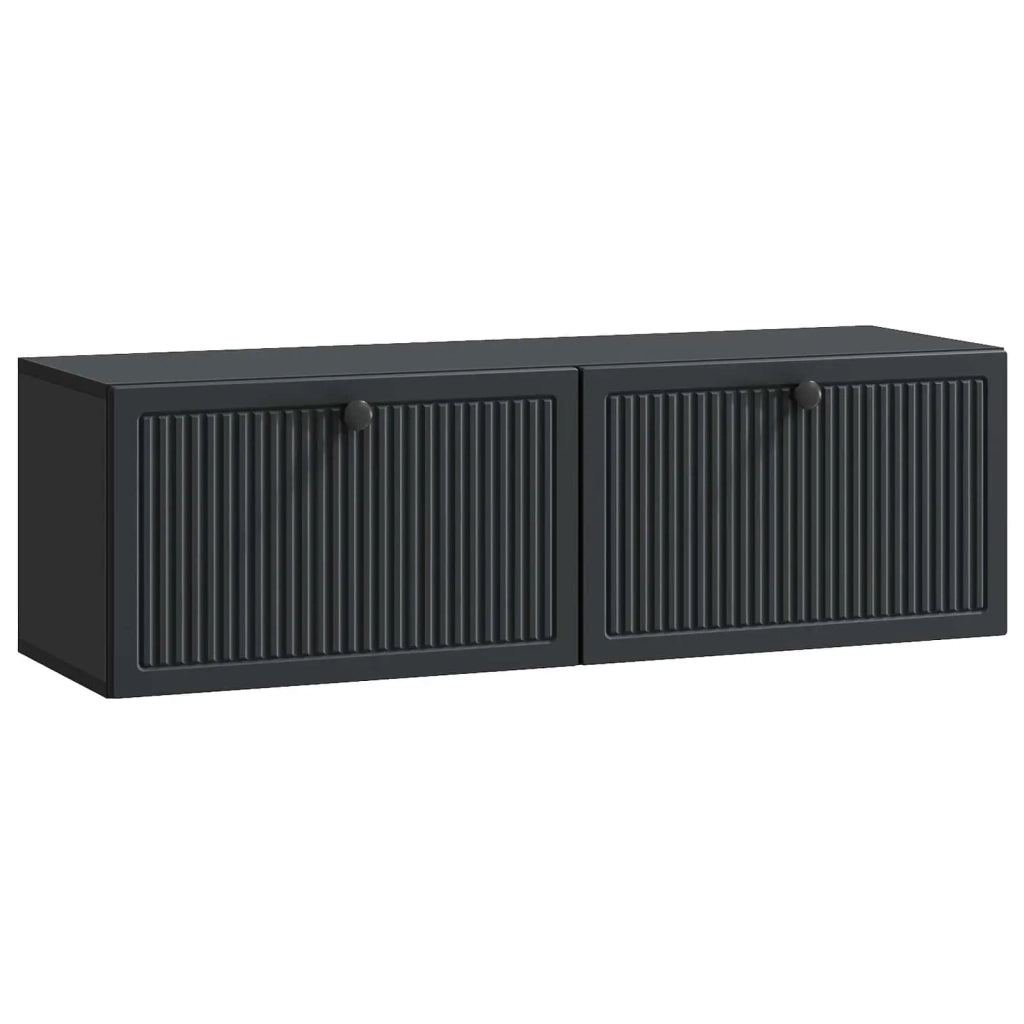 Mobile Porta TV da Muro-Credenza per TV sospesa Montaggio a parete Nero 98 x 31 x 30 cm 531606