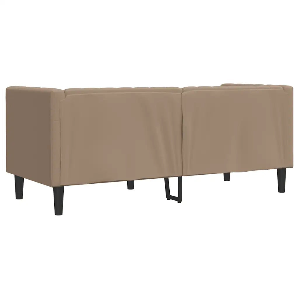 Poltrona | Sedia Relax Chesterfield a 2 Posti Cappuccino in Similpelle