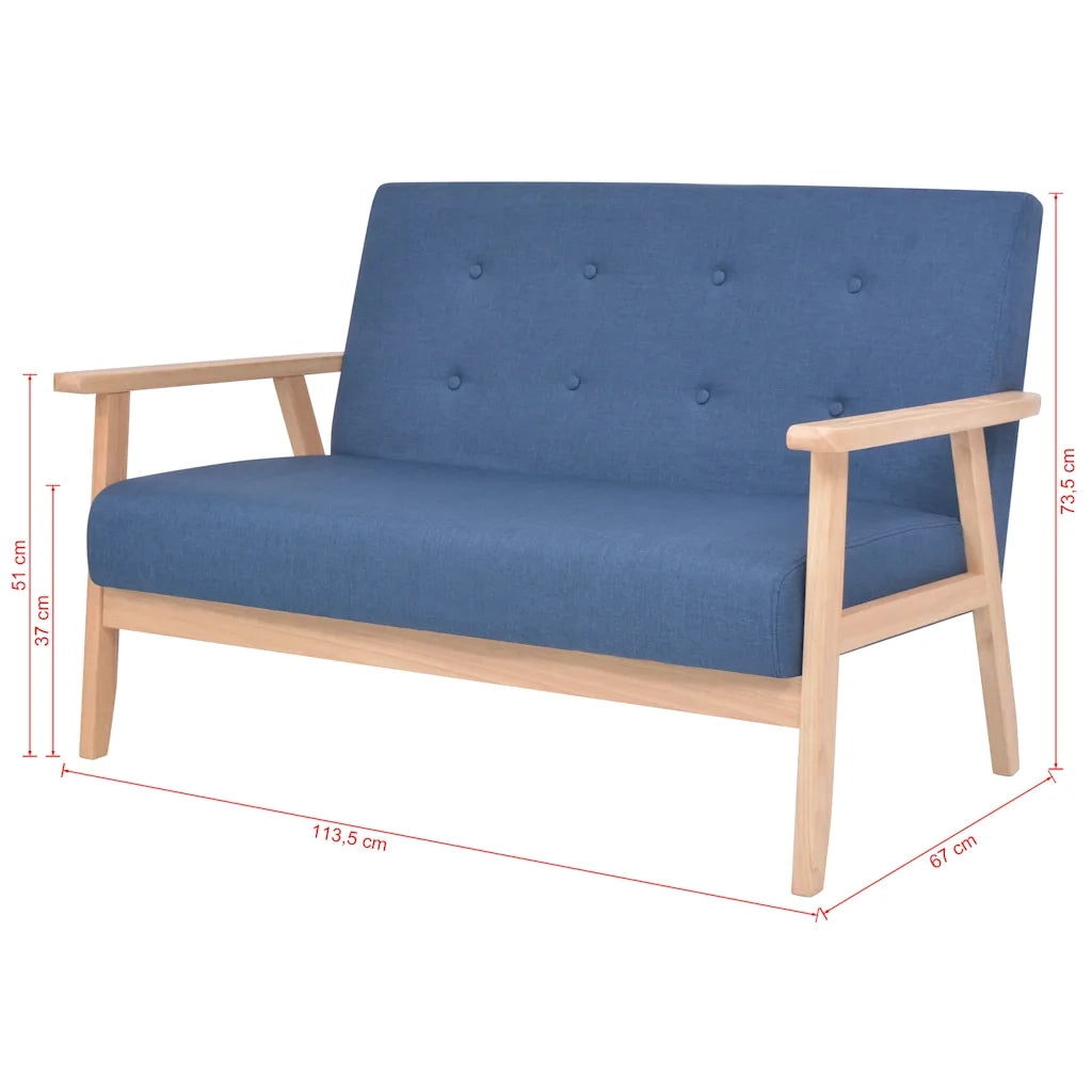 Set di Divani 2 pz in Tessuto Blu 274912