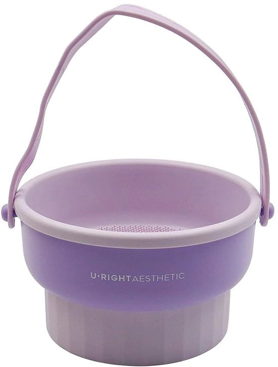 Panno di pulizia a setole in silicone - 3-in-1 sistema - colore viola - pulizia e asciugatura - adatto per tutte le spazzole per makeup