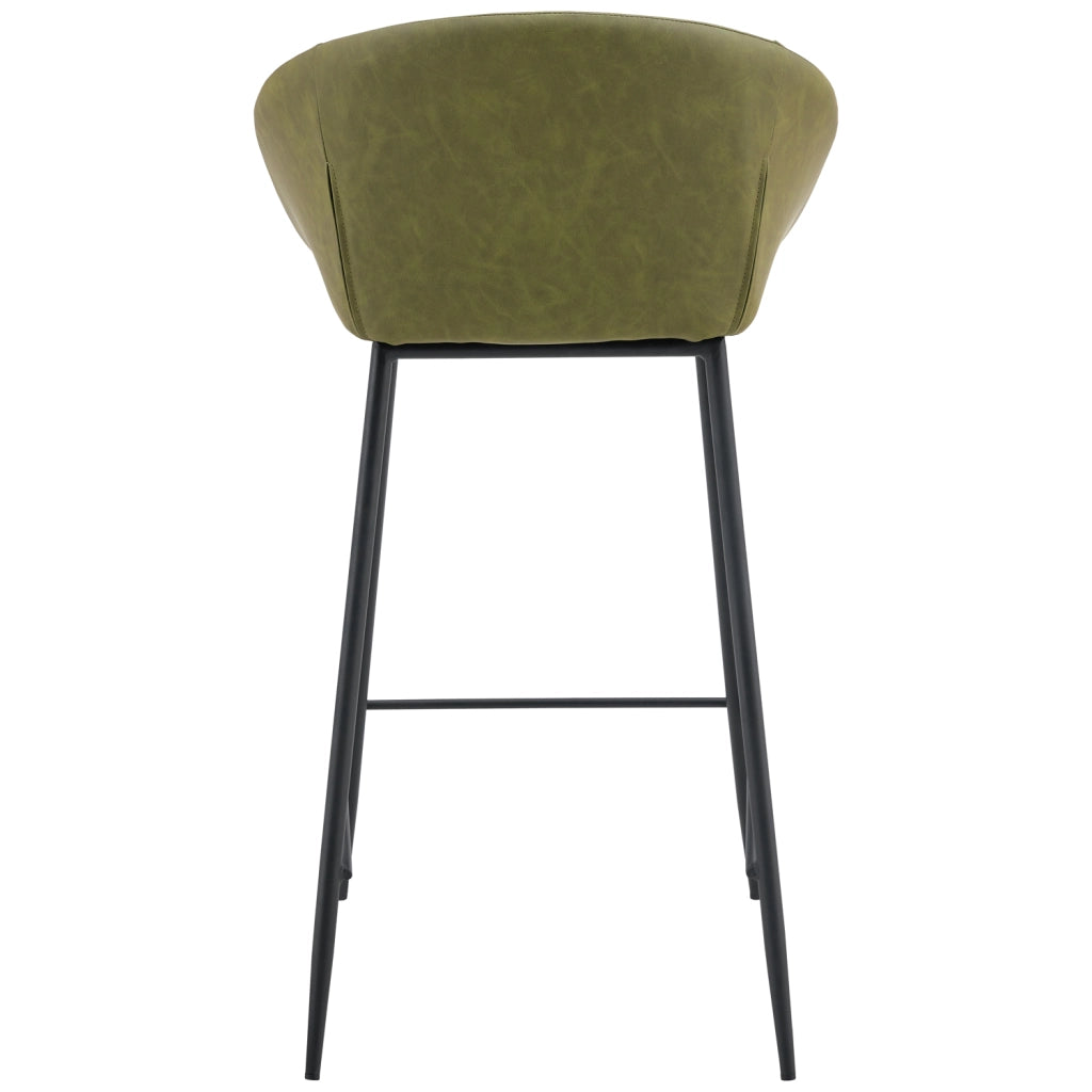 Set di 2 sgabelli da bar ACHILLE in similoro verde
