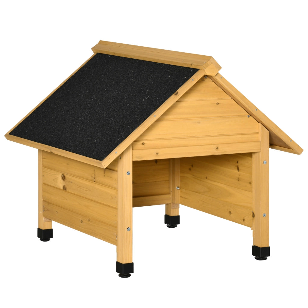 Garage in legno per robot tagliaerba, carport 75x76x70 cm, giallo, protezione da sole e pioggia per robot tagliaerba