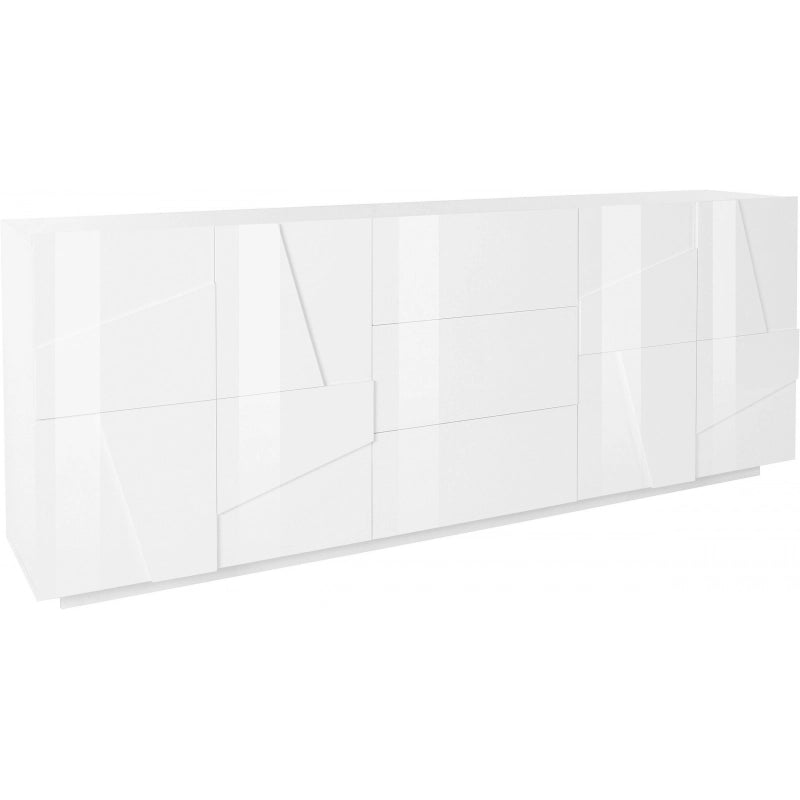 Credenza Ping 220 – 4 ante/3 cassetti – Bianco Lucido