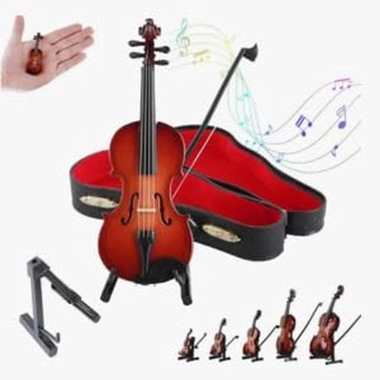 Mini violino in legno - Modello per bambola - Accessorio unico per ufficio casa - Simulazione violino con archetto - Ideale per poppata casa