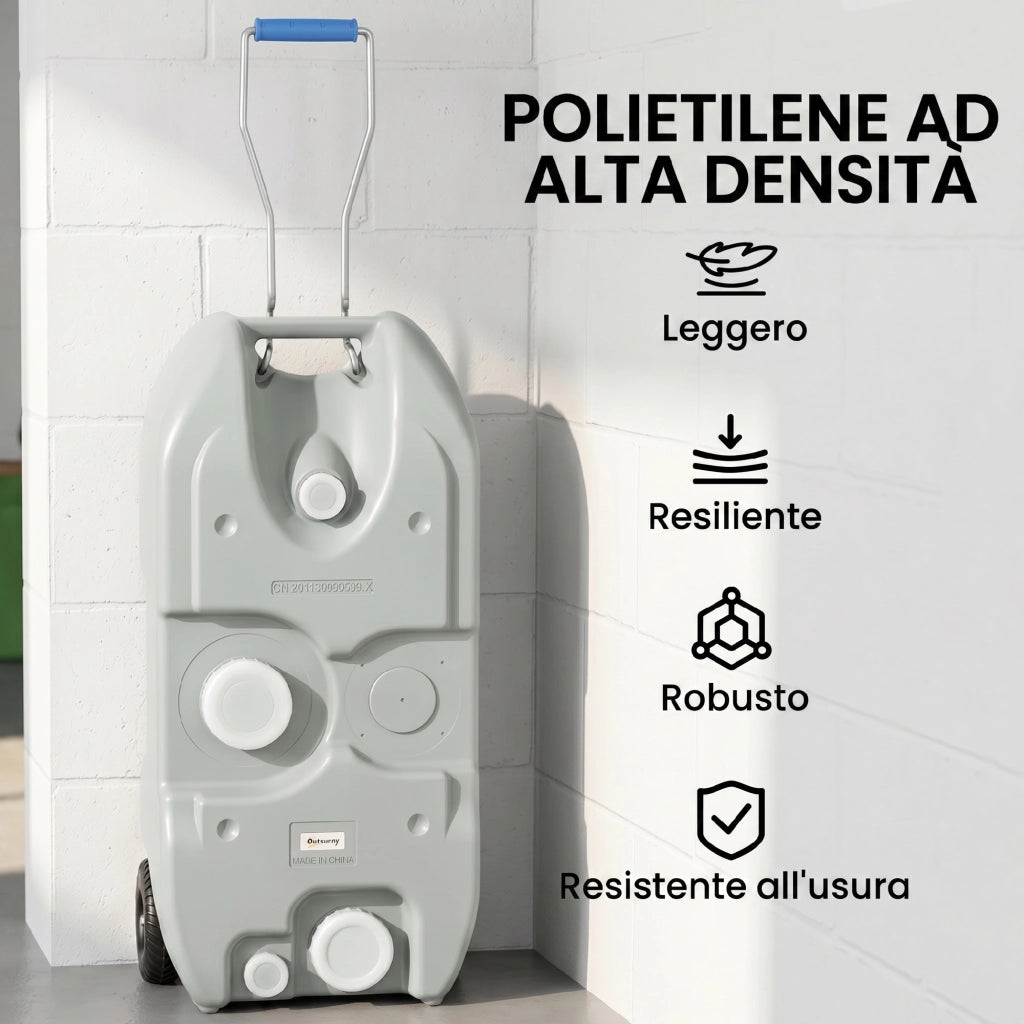 Serbatoio Acqua 40L con Ruote ¨C Minimal ¨C Grigio