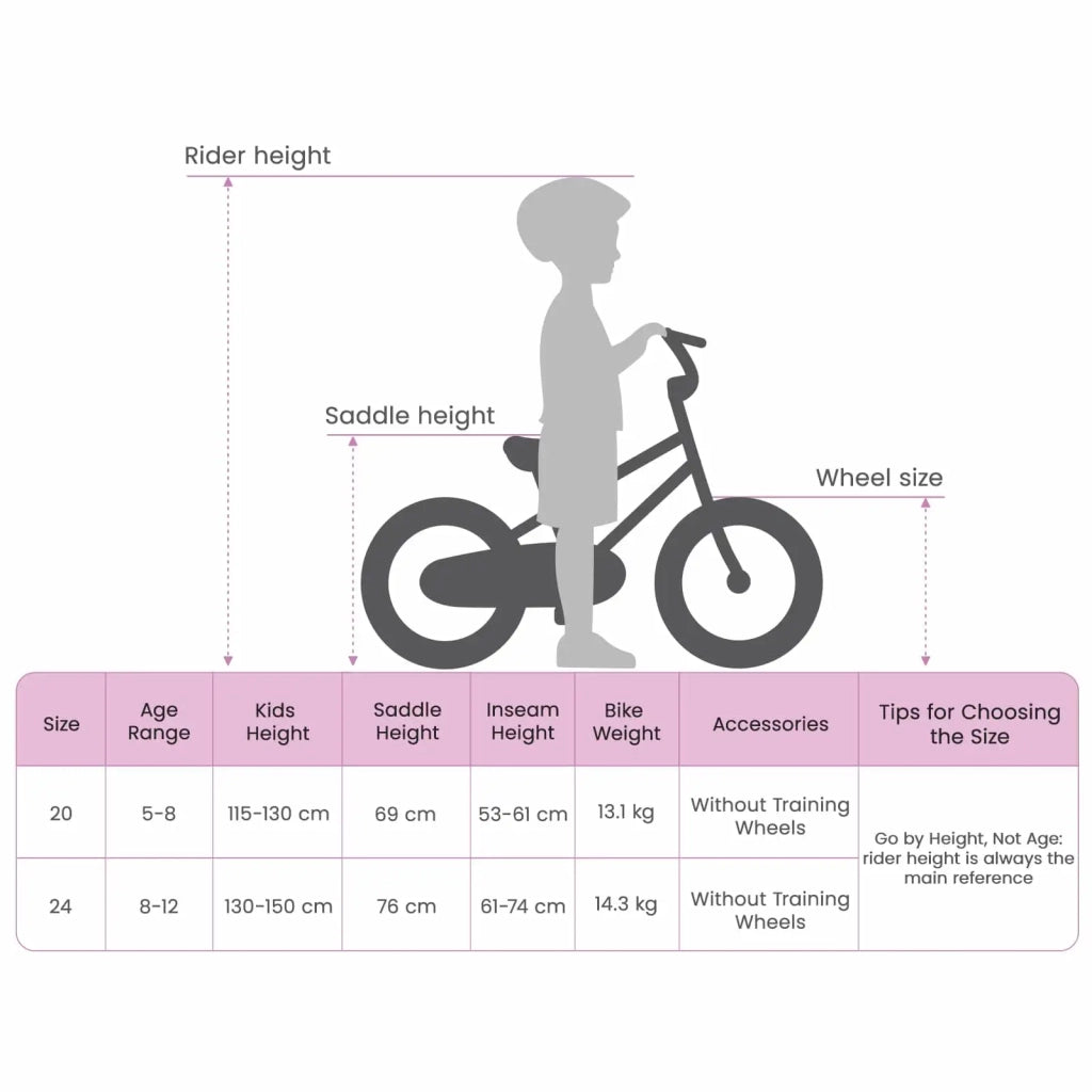 Mountain Bike 20 Pollici 6-Velocit¨¤ per 5-8 anni Bianco