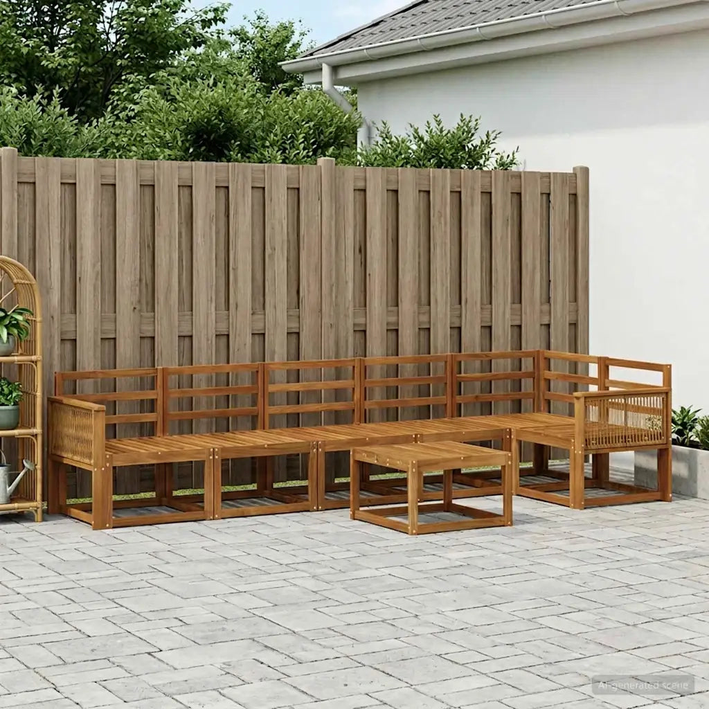 Set di divani da esterno 7 pcs Naturale