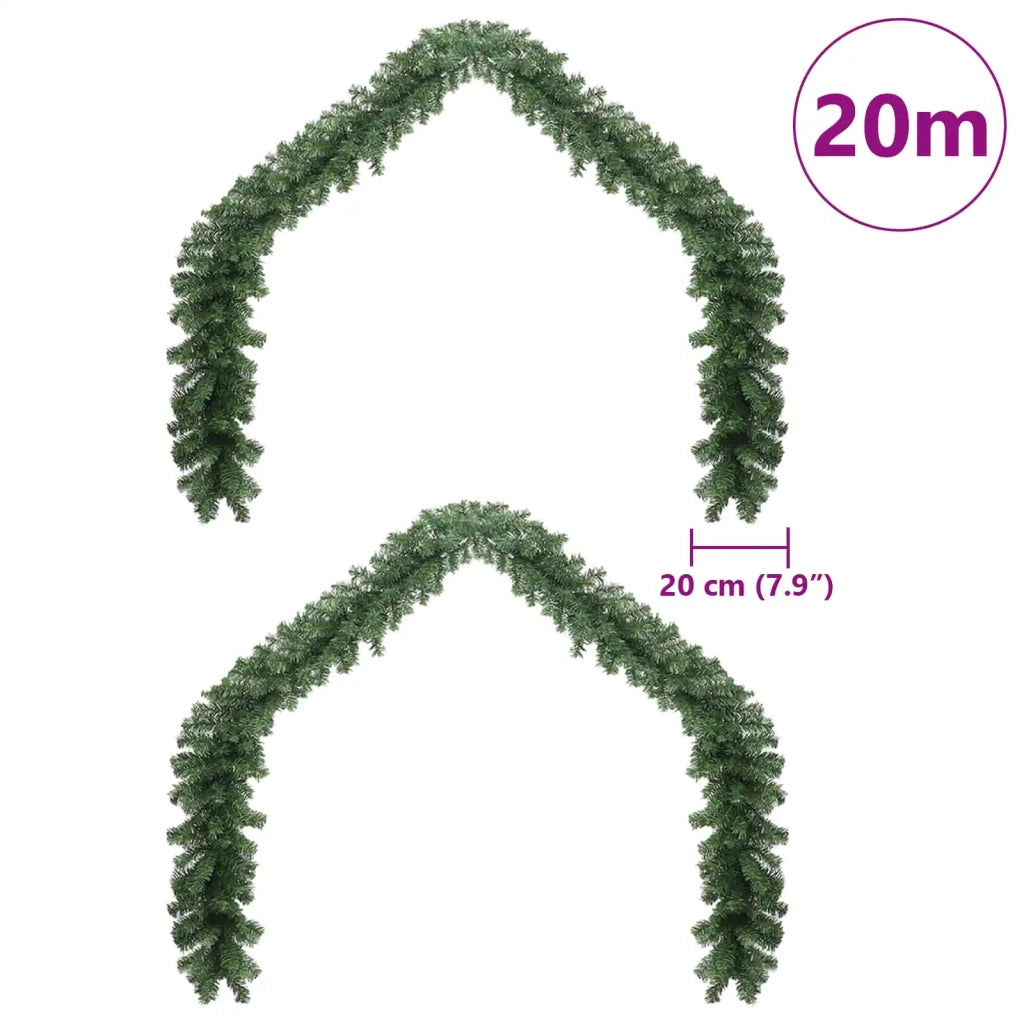 Ghirlanda di Natale 2 pz Verde 20 m PVC CFW1695162