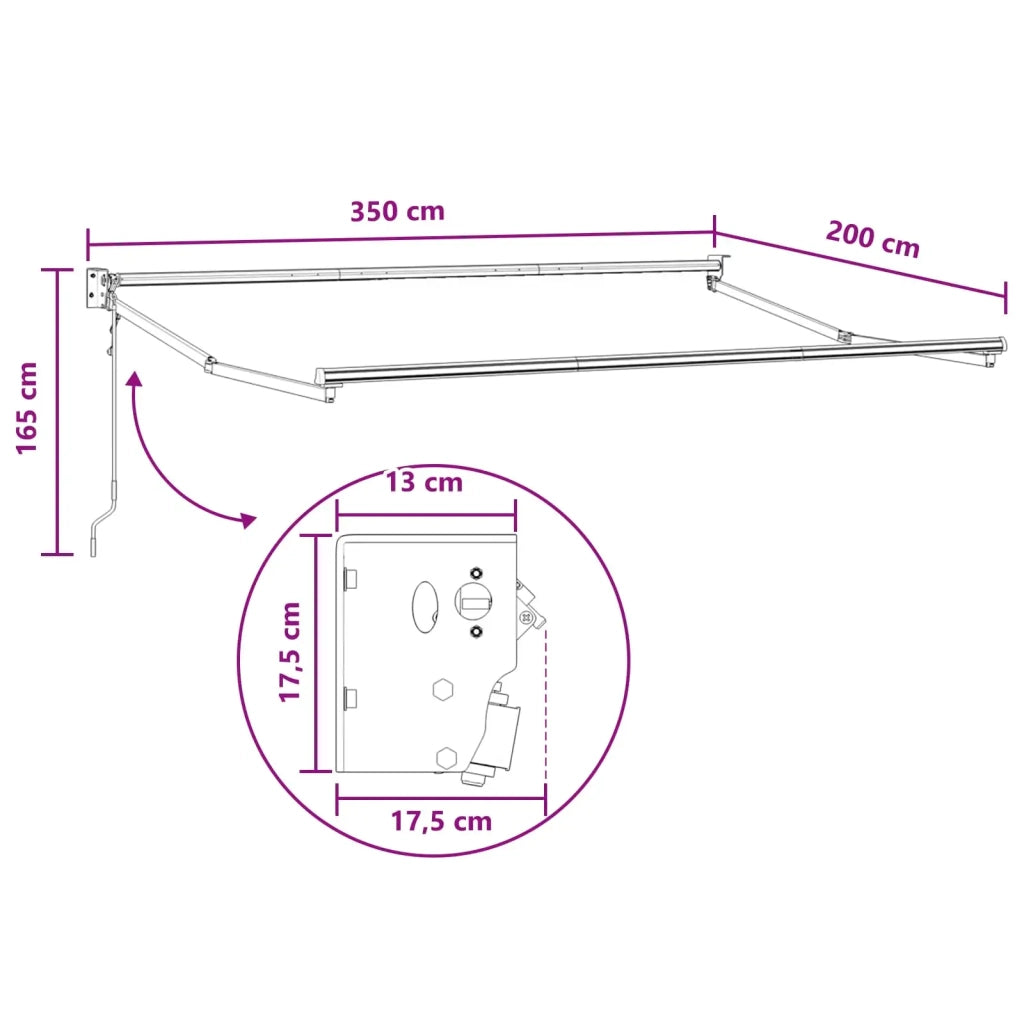Tenda retrattile Grigio chiaro e bianco 3,5 x 2 m 3425697