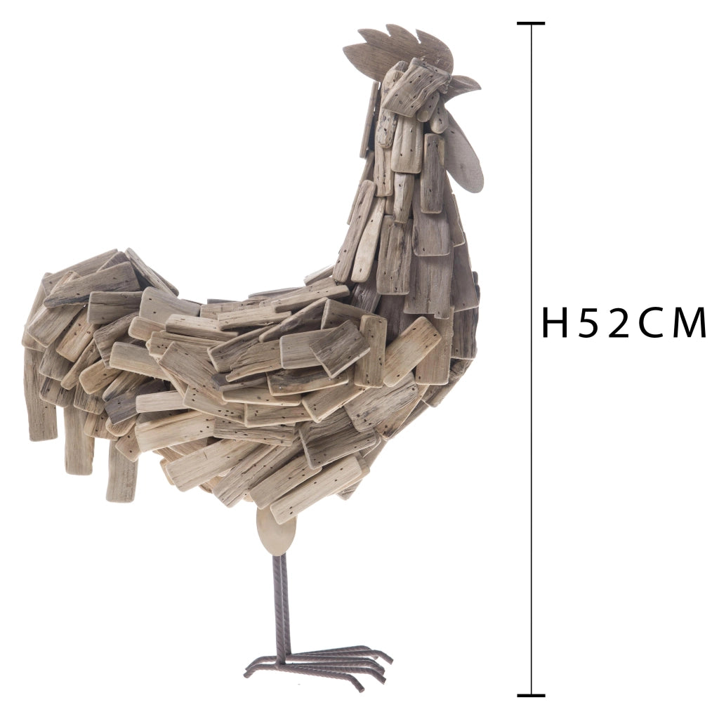 Gallo Decorativo in Legno H 52 cm