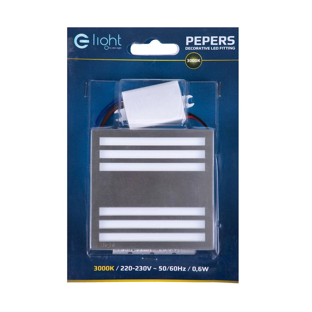 Lampada segnapasso LED Eko-Light Pepers 0,6W 3000K argento