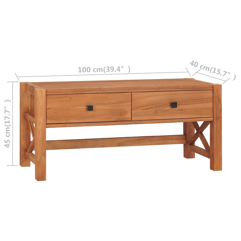 Mobile TV multimediale scaffale TV credenza mobile TV sala da pranzo soggiorno camera da letto 100 x 40 x 45 cm legno di teak marrone 02_0025532