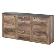 Buffet design 175cm per soggiorno colore noce e nero effetto legno collezione SANTIAGO.