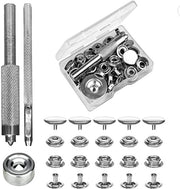 Set di Drukknopen 15mm - Drukknopen con Tang - Drukknopen per Naia - Drukknopen Nero - Kit di Drukknopen - Materiale Duraturo Resistente al Ruggine in Acciaio Inossidabile - Snapbuttons