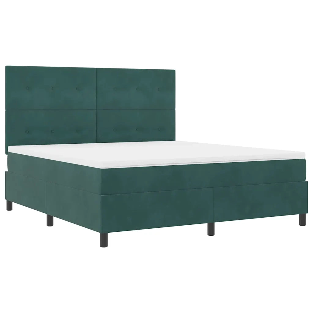 Letto a molle con materasso Verde Scuro 180 x 200 cm Velluto 3339851