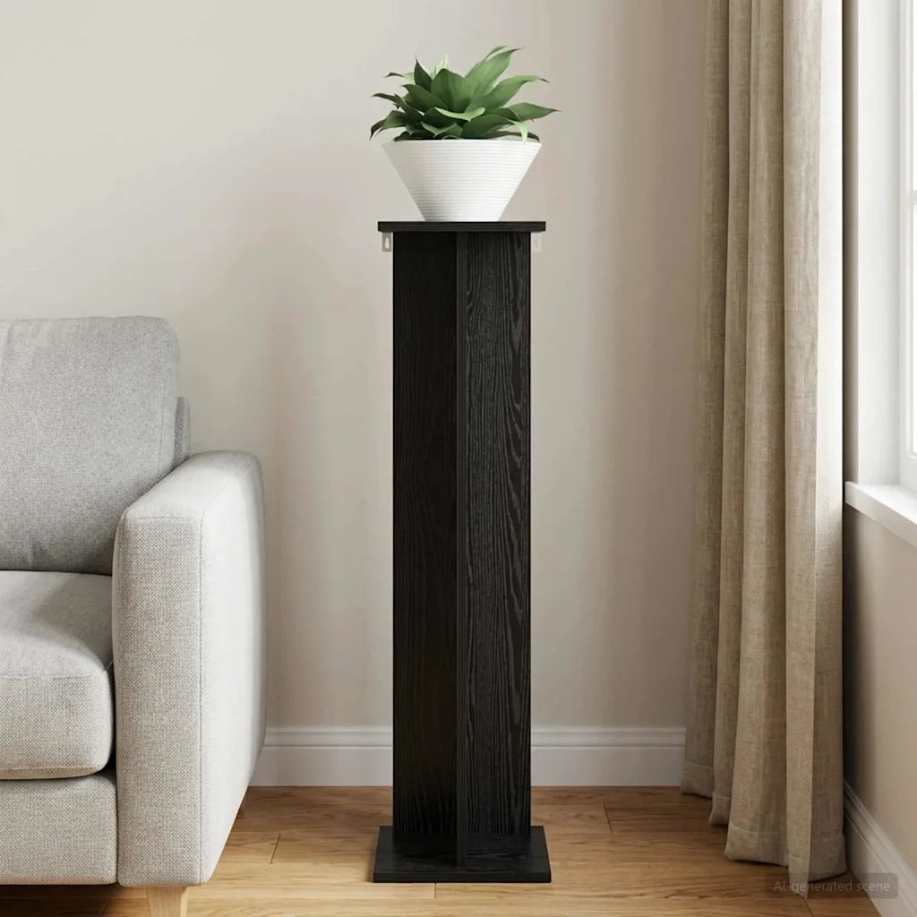 Supporto per piante | Sostegno per piante Rovere Nero 25 x 25,5 x 100,5 cm