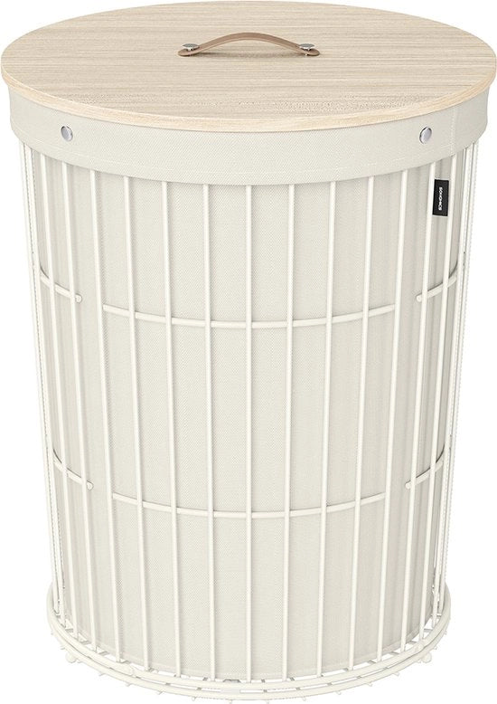 Contenitore con coperchio grande capacità bianco crema