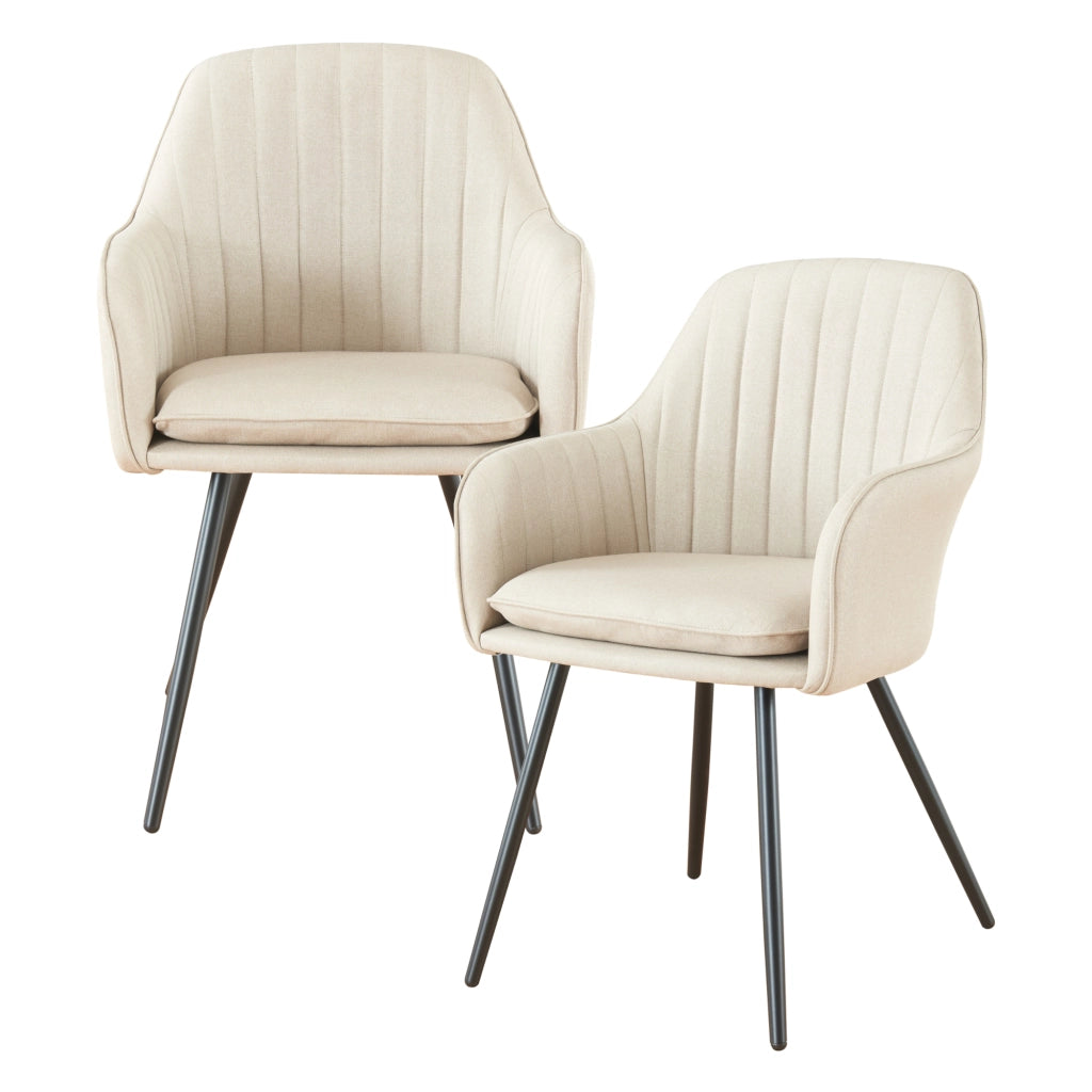 Set Kannonkoski di 2 Poltroncine da Sala Pranzo - Beige [en.casa]