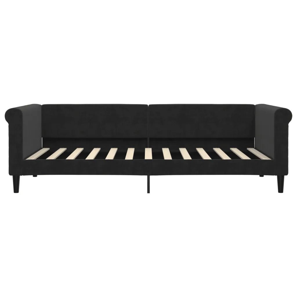 Divano letto | Sof¨¤ letto | Letto singolo Estraibile Nero 90x200 cm in Velluto