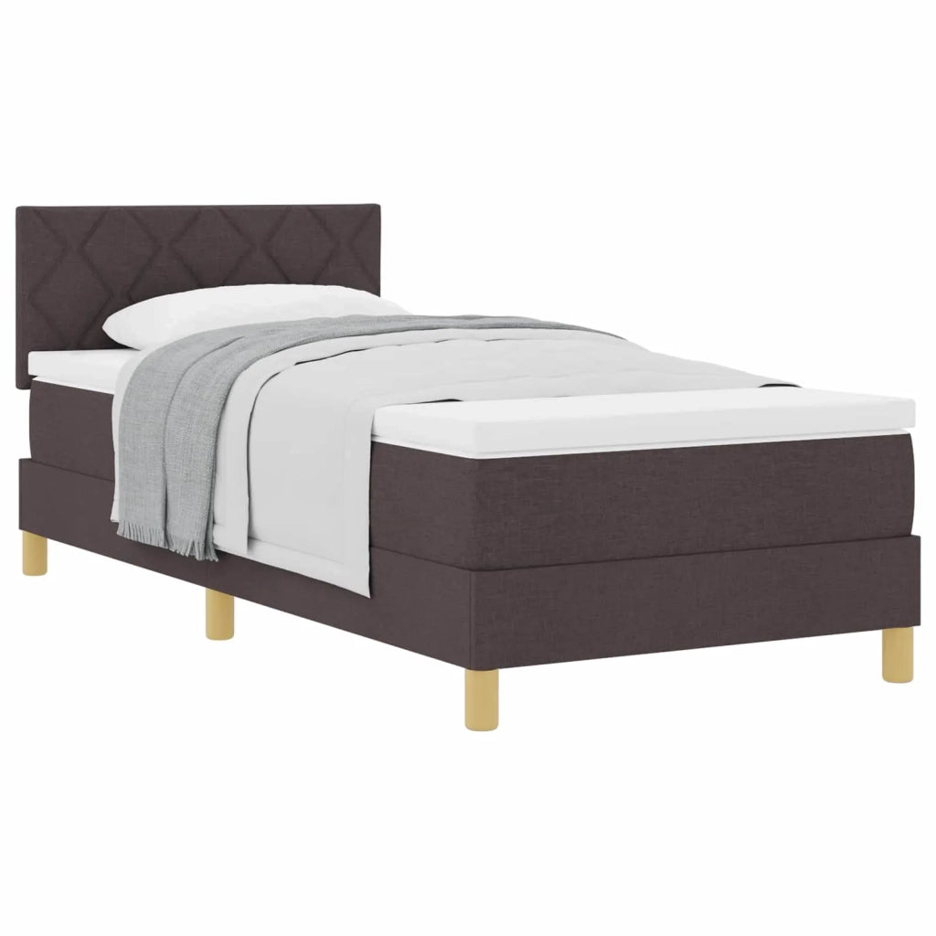 Letto a molle con cuscino Marrone Scuro 90 x 190 cm Tessuto 3338961