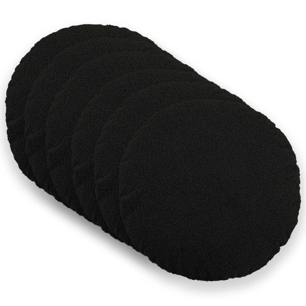 Federa 6 pcs HEERLEN Nero Ø 60 cm Bouclé 922950