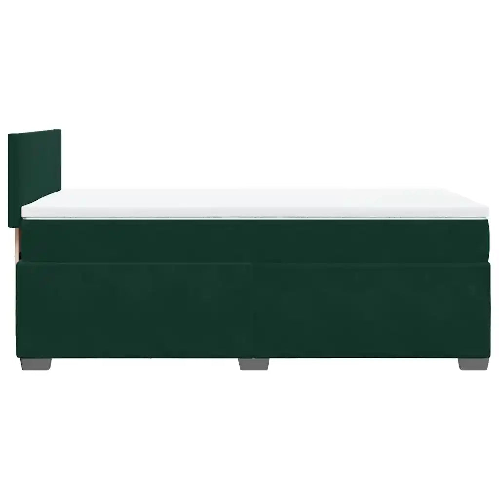 Giroletto a Molle con Materasso Verde Scuro 90x200 cm Velluto 3288507