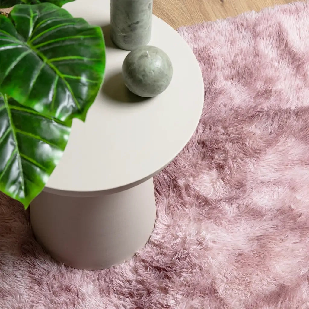 Tappeto del soggiorno | Tappeto Shaggy a Pelo Lungo NAVARRA Rosa Antico 200x200cm