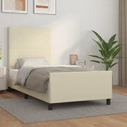 Giroletto con Testiera Crema 90x200 cm in Similpelle