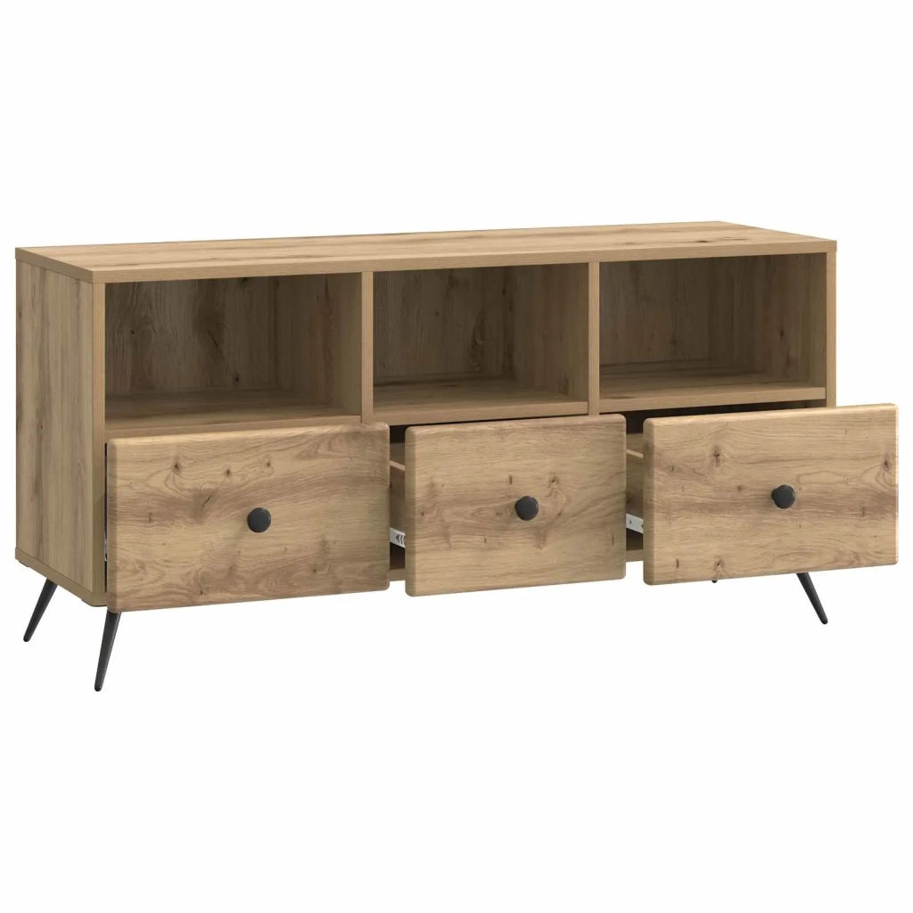 Mobile TV con cassetto-Credenza per TV Rovere Artigianale 102 x 34,5 x 50 cm 618721
