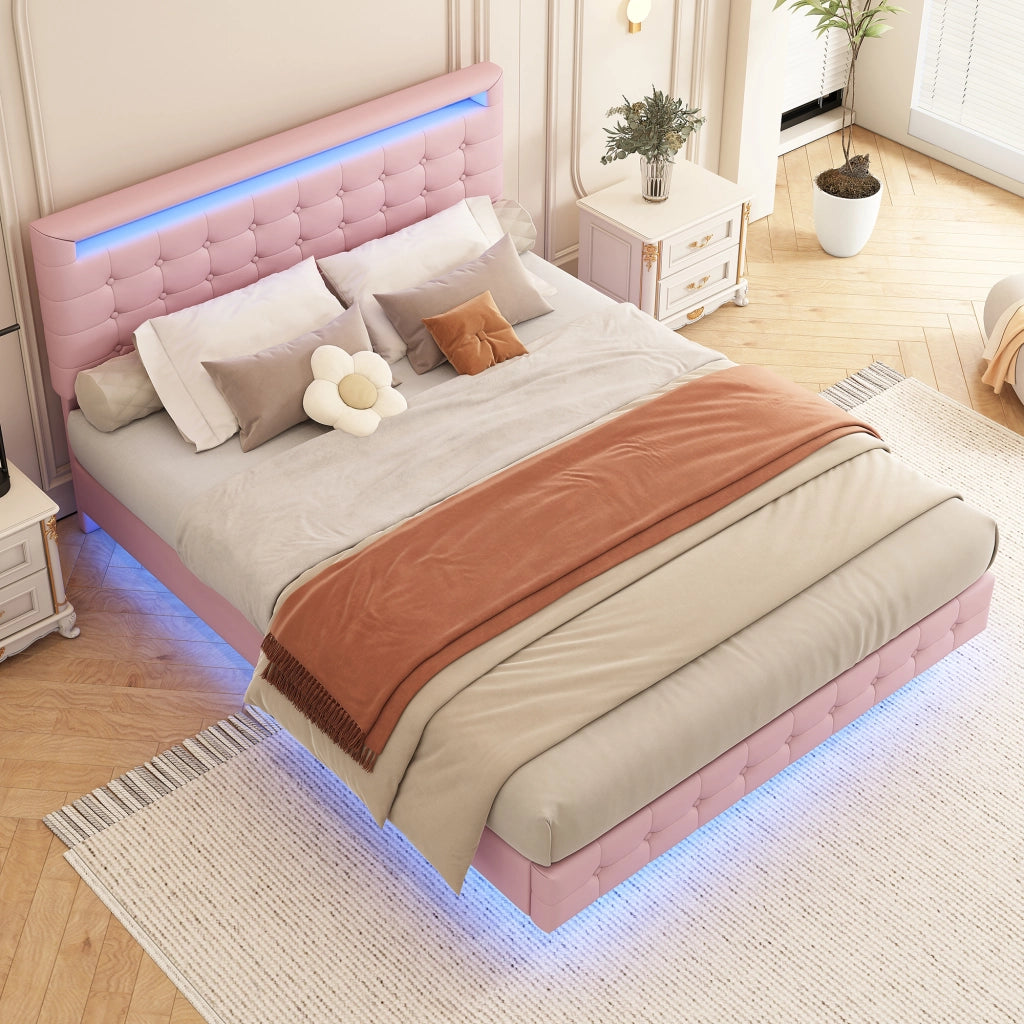 letto basso pu rosa 140 x 200 cm