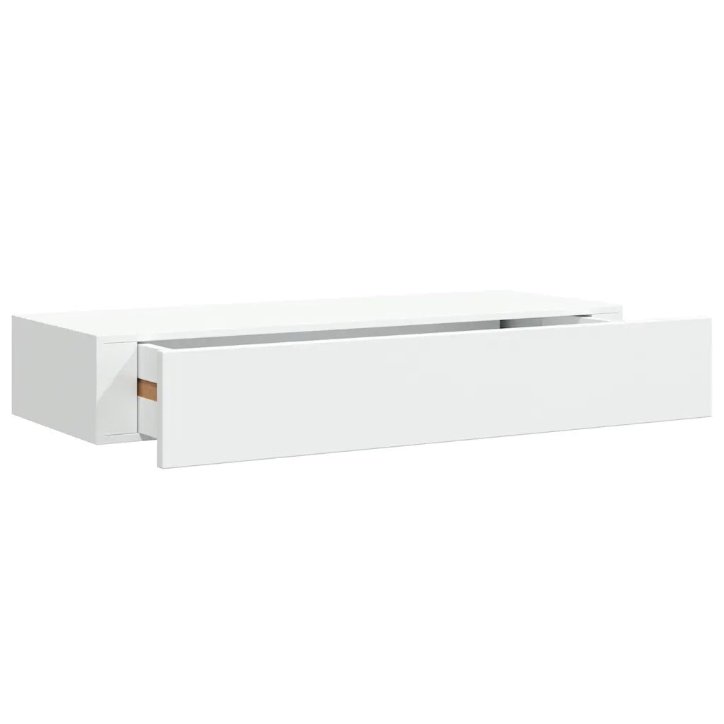 Scaffale con Cassetti da Parete Bianco 60x23,5x10 cm in MDF 330255