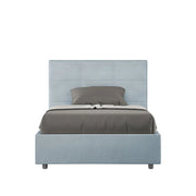 Letto 1 Piazza e Mezzo 120x190 cm con Rete e Contenitore Mika Azzurro