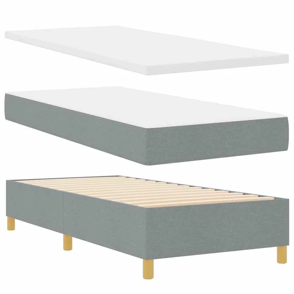 Letto a molle con materasso Grigio chiaro 80 x 200 cm Tessuto 3339574