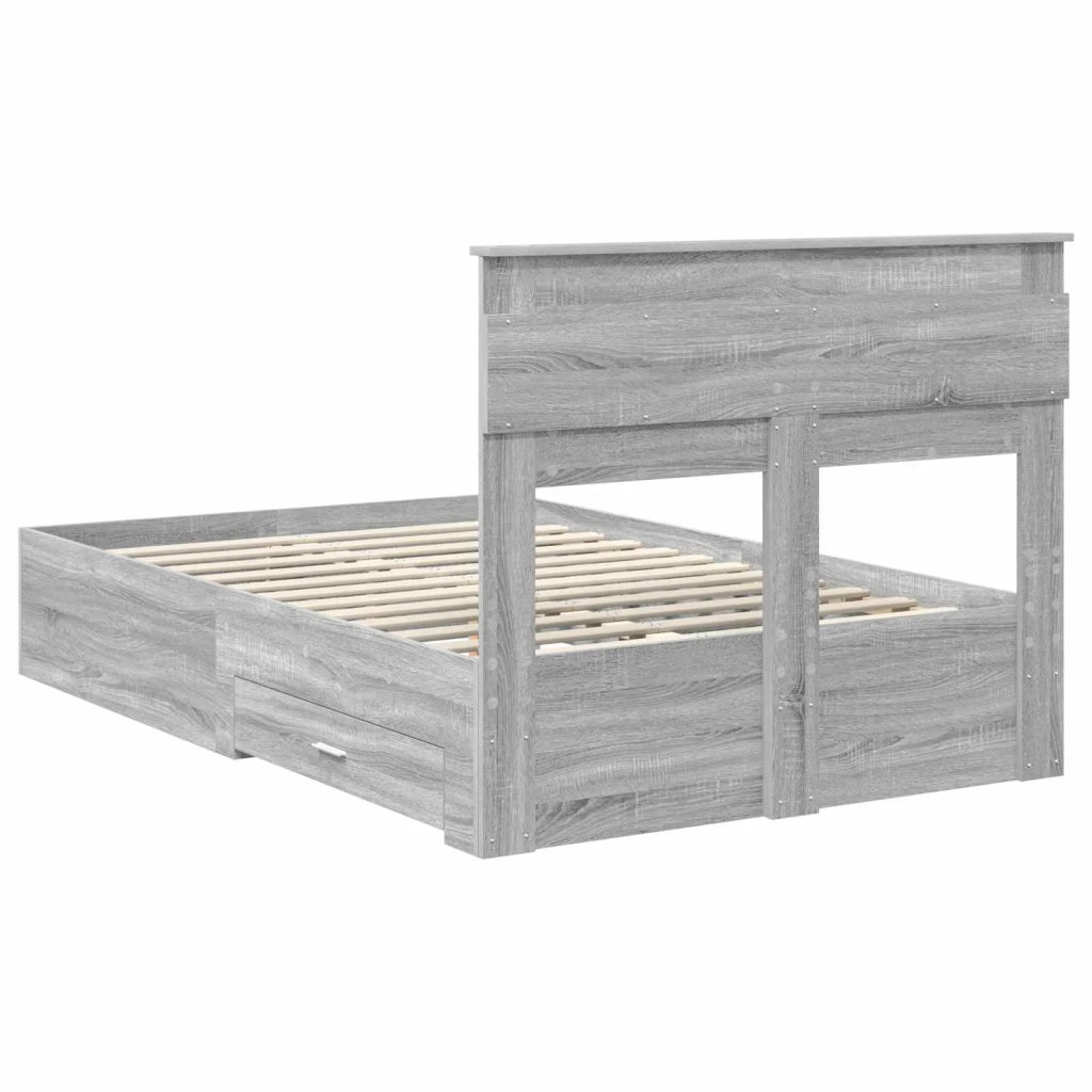 Struttura del letto con testiera Grigio Sonoma 120 x 190 cm 3410008